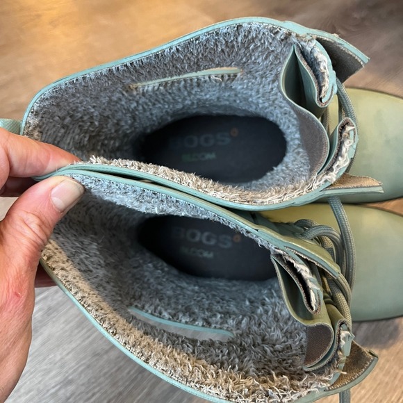 Bogs Amanda II Plush Lace Up Waterproof Boots Faux Fur Jade Green Women 10 EU 41 - Picture 8 of 12